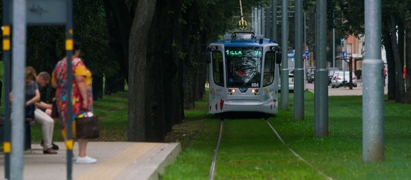 Новые трамваи City Star совместного производства Тверского вагоностроительного завода и ПК Транспортные системы в Даугавпилсе - Sputnik Латвия