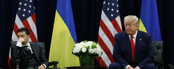 Президент Украины Владимир Зеленский и президент США Дональд Трамп - Sputnik Латвия