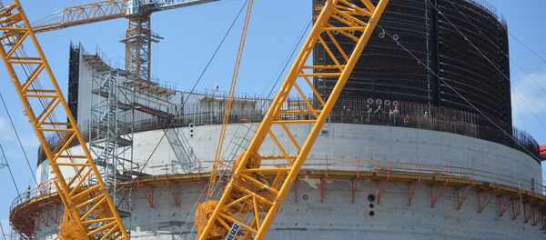 Строительство Белорусской АЭС в Островце Строительство Белорусской АЭС в Островце - Sputnik Латвия