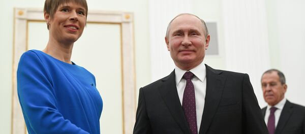 Президент РФ Владимир Путин и президент Эстонии Керсти Кальюлайд во время встречи - Sputnik Латвия