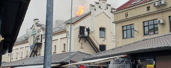 Пожар на одном из рынков Риги - Sputnik Latvija