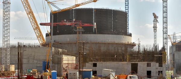 Строительство Белорусской АЭС в Островце Строительство Белорусской АЭС в Островце - Sputnik Latvija