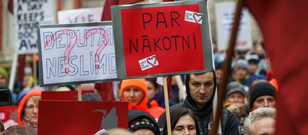 Акция протеста медиков у здания Сейма. - Sputnik Latvija