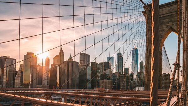 A view from the Brooklyn Bridge on New York - Sputnik Латвия