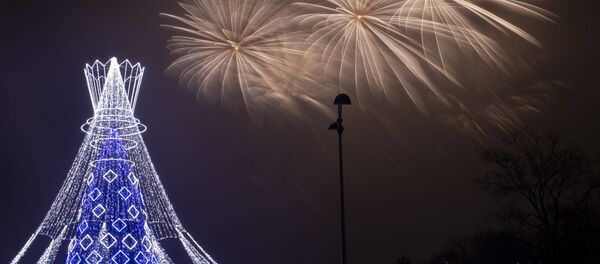 Салют над рождественской елкой в Литве  - Sputnik Латвия