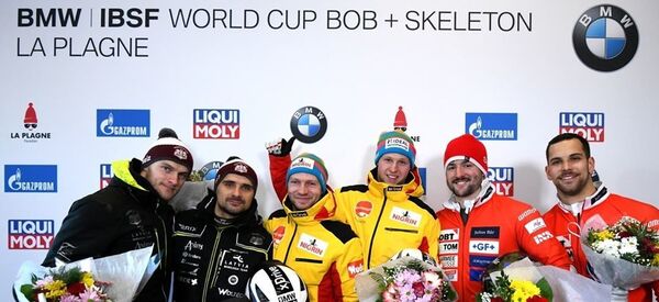 Победители Кубка мира по бобслею 2019/2020 экипажей двоек у мужчин Победители Кубка мира по бобслею 2019/2020 экипажей двоек у мужчин - Sputnik Латвия