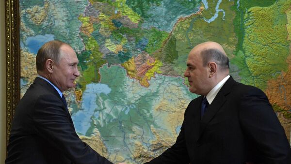 Президент РФ Владимир Путин и премьер-министр Михаил Мишустин. - Sputnik Латвия