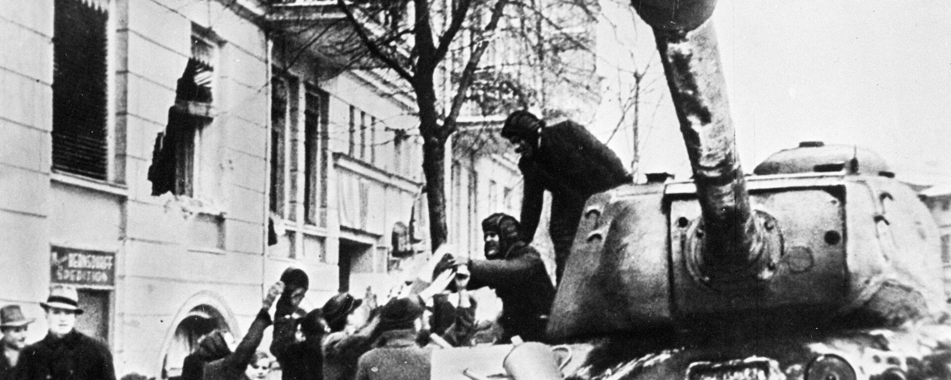 Жители города Познани встречают советские войска. Великая Отечественная война 1941-1945 годов. - Sputnik Латвия, 1920, 21.04.2024