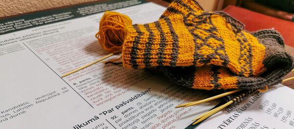 Вязание помогает сборщикам подписей хоть как-то развлечься на рабочем месте. - Sputnik Латвия