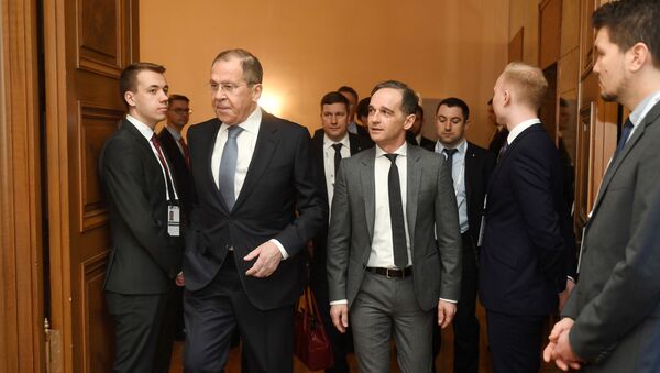 Министры иностранных дел России и ФРГ Сергей Лавров и Хайко Маас на Мюнхенской конференции по безопасности, 15 февраля 2020 года - Sputnik Латвия
