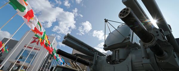 Зенитный ракетно-пушечный комплекс «Панцирь-МЕ» в экспозиции форума «Армия-2018» Зенитный ракетно-пушечный комплекс «Панцирь-МЕ» в экспозиции форума «Армия-2018» - Sputnik Latvija