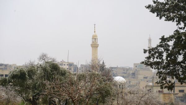 Мечеть в недавно освобожденном сирийском Маарет-эн-Нуумане (провинция Идлиб). - Sputnik Latvija