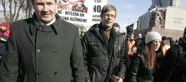 Эйнарс Цилинскис на марше в честь латвийских легионеров Ваффен СС - Sputnik Латвия