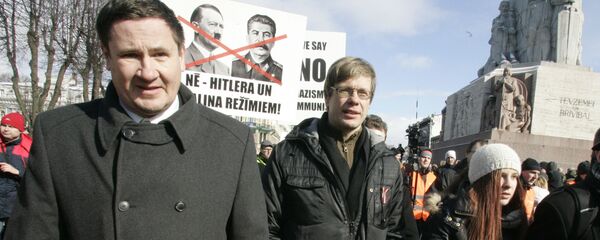 Эйнарс Цилинскис на марше в честь латвийских легионеров Ваффен СС - Sputnik Латвия