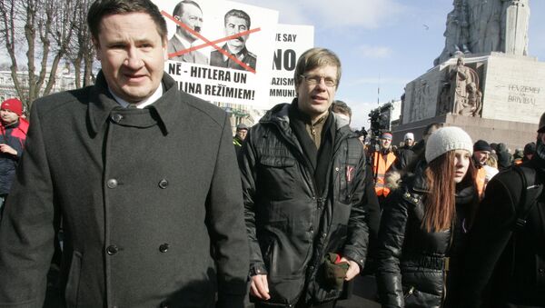 Эйнарс Цилинскис на марше в честь латвийских легионеров Ваффен СС - Sputnik Латвия