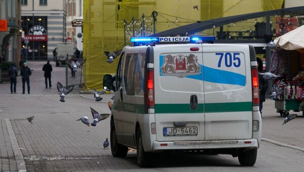 Автомобиль Полиции самоуправления в Старой Риге - Sputnik Latvija