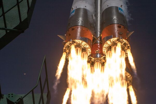Запуск пилотируемого корабля Союз МС-16 с экипажем МКС-63 - Sputnik Латвия