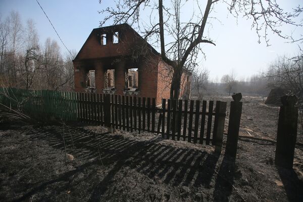 Пожар в зоне отчуждения Чернобыльской АЭС - Sputnik Латвия