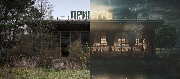 Фотографии города Припять после аварии на Чернобыльской АЭС и в фантазии художника без аварии - Sputnik Латвия
