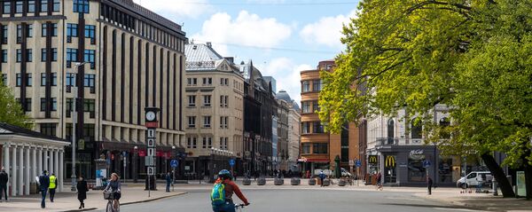 Пересечение улиц Калькю, Бульвара Аспазияс, Бульвара Зигфрида Анны Мейровица и площади памятника Свободы - Sputnik Latvija