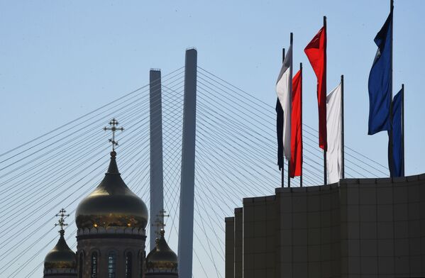 Флаги на центральной площади во Владивостоке - Sputnik Латвия