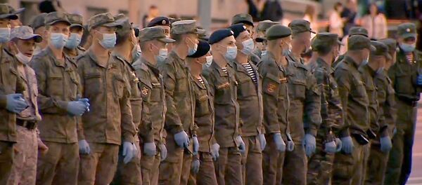 Репетиция пешей части парада Победы прошла в Москве Репетиция пешей части парада Победы прошла в Москве - Sputnik Latvija