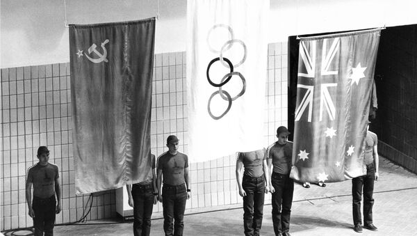 Арсен Мискаров, Дункан Гудхью и Питер Эванс на Олимпийских играх 1980 в Москве - Sputnik Латвия