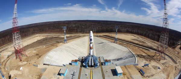 Ракета-носитель Союз-2.1а на стартовом комплексе космодрома Восточный Ракета-носитель Союз-2.1а на стартовом комплексе космодрома Восточный - Sputnik Latvija