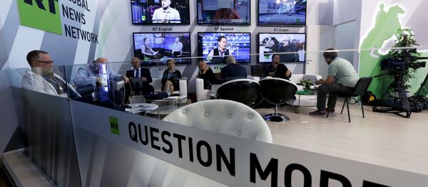Павильон телекомпании RT. Архивное фото Павильон телекомпании RT. Архивное фото - Sputnik Latvija