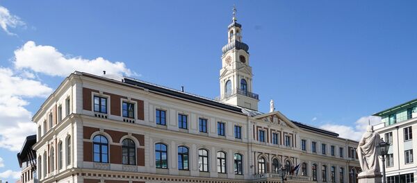 Здание Рижской Думы на Ратушной площади в Риге. Здание Рижской Думы на Ратушной площади в Риге. - Sputnik Латвия