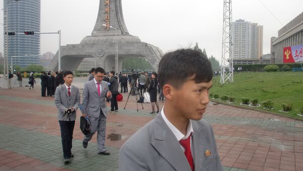 Делегаты седьмого съезда Трудовой партии Кореи в Пхеньяне - Sputnik Латвия