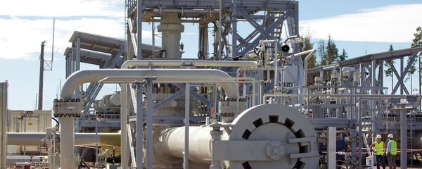 Камеры запуска поршней в начале нитки газопровода Северный поток Камеры запуска поршней в начале нитки газопровода Северный поток - Sputnik Latvija