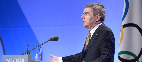 Президент Международного олимпийского комитета Томас Бах Президент Международного олимпийского комитета Томас Бах - Sputnik Latvija