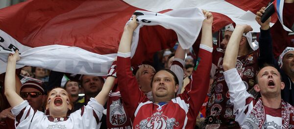 Болельщики сборной Латвии на ЧМ по хоккею Болельщики сборной Латвии на ЧМ по хоккею - Sputnik Латвия