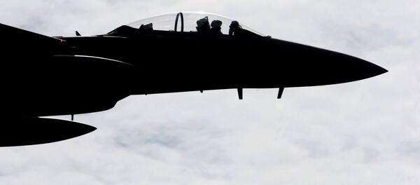 Iznīcinātājs F-15 Eagle kara aviācijas bāzē Lielvārdē - Sputnik Latvija