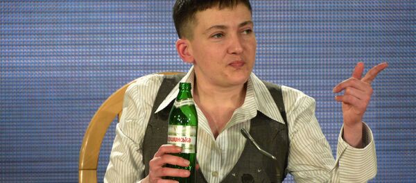 Пресс-конференция военнослужащей Надежды Савченко в Киеве Пресс-конференция военнослужащей Надежды Савченко в Киеве - Sputnik Latvija