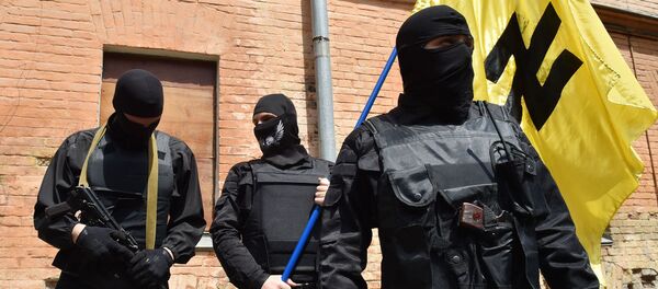 Сторонники украинского радикального движения Правый сектор Сторонники украинского радикального движения Правый сектор - Sputnik Latvija