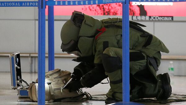 На месте взрыва в аэропорту Шанхая, Китай - Sputnik Латвия