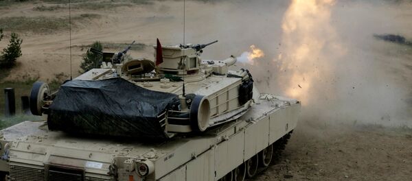ASV tanks M1 Abramss militārajās mācībās Ādažos. Foto no arhīva ASV tanks M1 Abramss militārajās mācībās Ādažos. Foto no arhīva - Sputnik Latvija