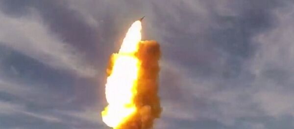 Кадры пуска противоракеты российской ПРО с полигона Сары-Шаган в Казахстане  - Sputnik Латвия