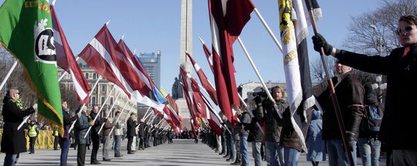 Марш ветеранов латышского легиона СС в Риге - Sputnik Латвия