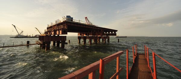 Строительство моста через Керченский пролив Строительство моста через Керченский пролив - Sputnik Латвия