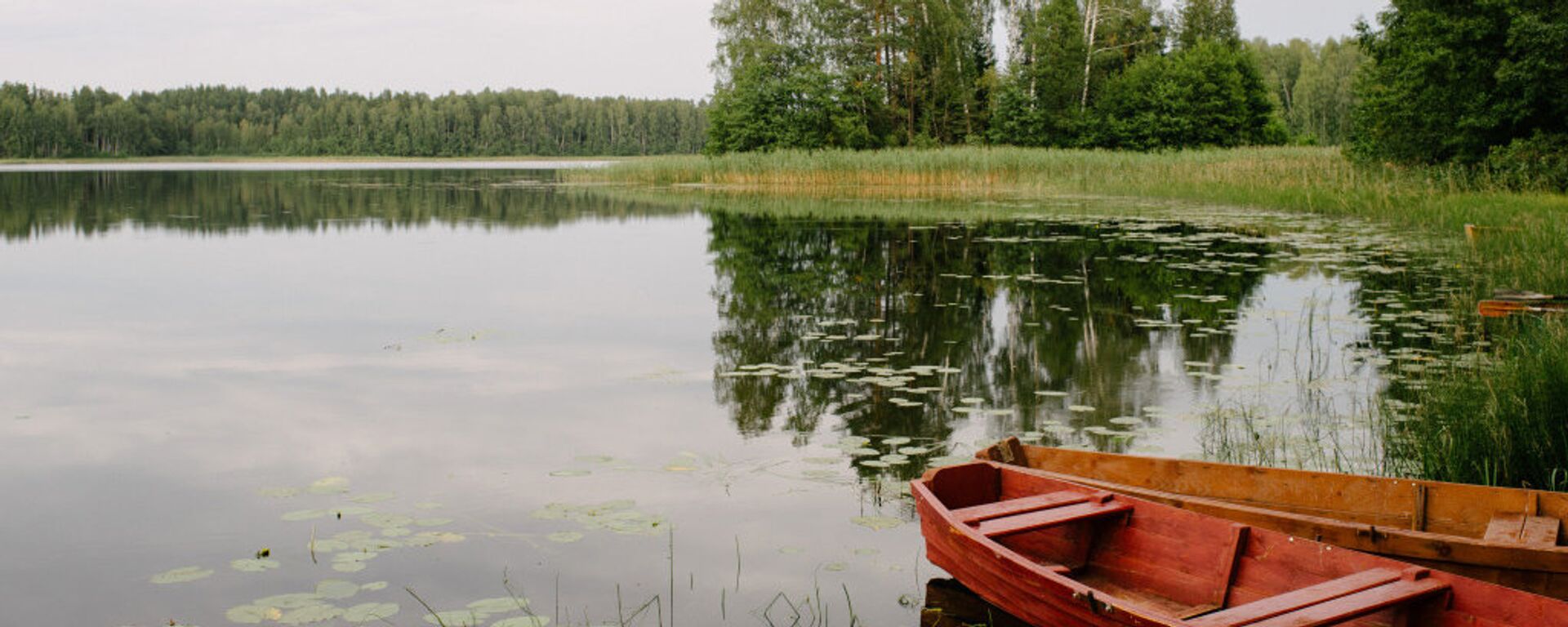 Лодки на лесном озере в Латгалии - Sputnik Латвия, 1920, 19.06.2021