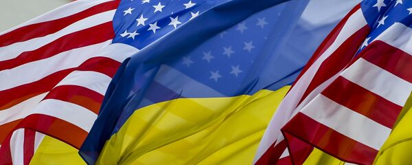 Флаги США и Украины Флаги США и Украины - Sputnik Latvija