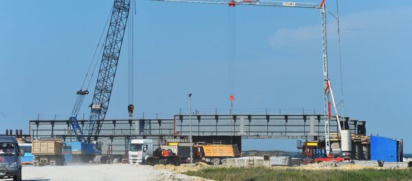 Строительство моста через Керченский пролив Строительство моста через Керченский пролив - Sputnik Латвия