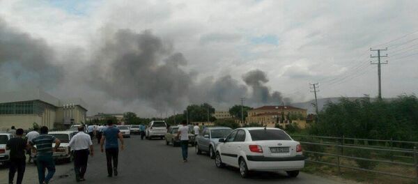 Мощный взрыв на заводе телемеханики Араз Министерства оборонной промышленности АР Мощный взрыв на заводе телемеханики Араз Министерства оборонной промышленности АР - Sputnik Latvija