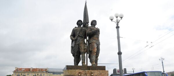 Скульптура На страже мира на Зеленом мосту в Вильнюсе Скульптура На страже мира на Зеленом мосту в Вильнюсе - Sputnik Латвия