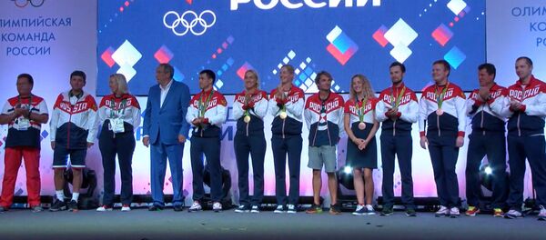 Церемония чествования российских медалистов в Доме болельщиков в Рио - Sputnik Латвия