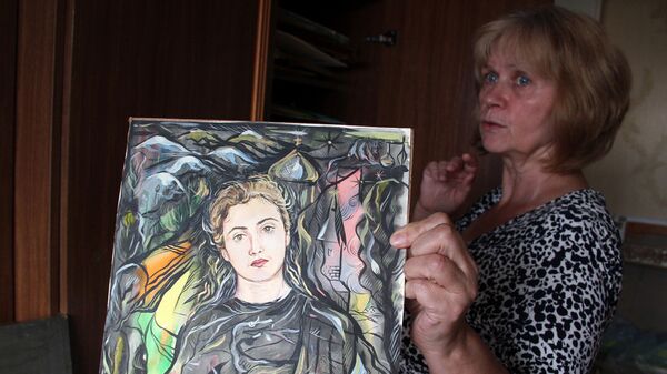 Анна Пейпиня в своей художественной мастерской - Sputnik Латвия