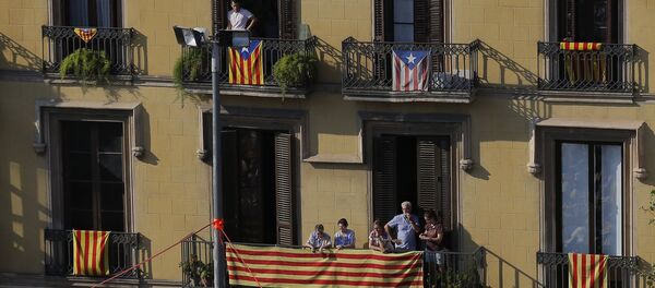 Estelada, Katalonijas neoficiālais karogs Estelada, Katalonijas neoficiālais karogs - Sputnik Latvija